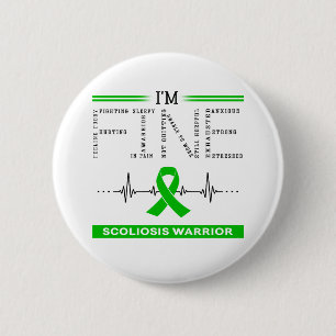 Ik ben Fine Scoliosis Warrior Ronde Button 5,7 Cm