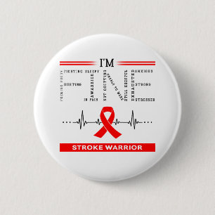 Ik ben Fine Stroke Warrior Ronde Button 5,7 Cm