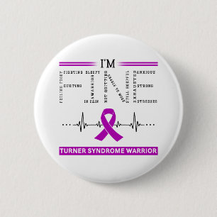 Ik ben Fine Turner Syndrome Warrior Ronde Button 5,7 Cm