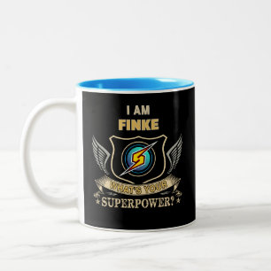 Ik Ben FINKE Wat Is Jouw Superkracht Tweekleurige Koffiemok