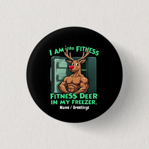 Ik ben fit, fitnesshert in mijn vriezer leuk ronde button 3,2 cm