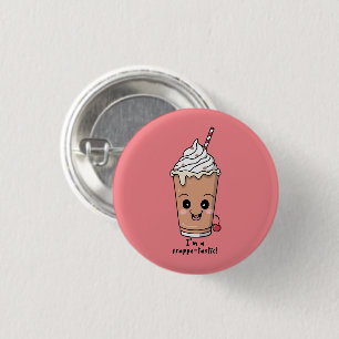 Ik ben Frappe-tastic Frappe met slagroom Ronde Button 3,2 Cm