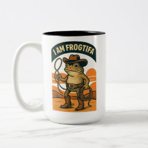 Ik Ben Frogtifa Cowboy – Grappige Kikker Meme Tweekleurige Koffiemok