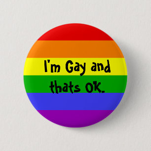 Ik ben Gay en dat gaat goed. Ronde Button 5,7 Cm
