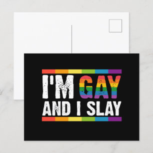 Ik ben gay en ik sla LGBTQ Gay Pride Briefkaart