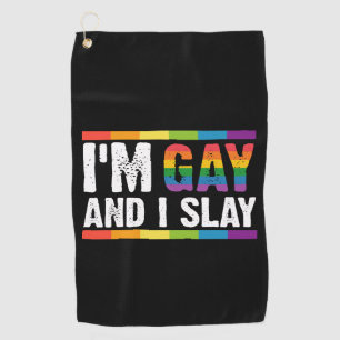 Ik ben gay en ik sla LGBTQ Gay Pride Golfhanddoek