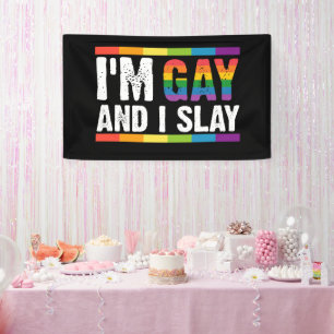 Ik ben gay en ik sla LGBTQ Gay Pride Spandoek