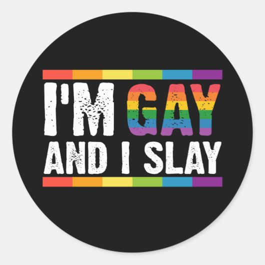Ik ben Gay en ik speel LGBTQ Gay Pride Ronde Sticker (Voorkant)