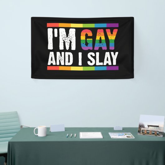 Ik ben Gay en ik speel LGBTQ Gay Pride Spandoek (Beurs)