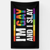 Ik ben Gay en ik speel LGBTQ Gay Pride Spandoek (Verticaal)