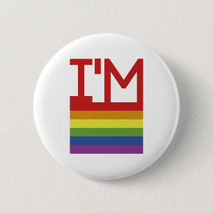 Ik ben Gay Regenboogvlag Ronde Button 5,7 Cm