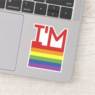Ik ben Gay Regenboogvlag Sticker