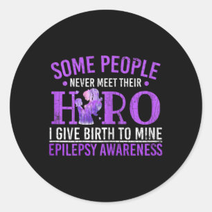 Ik ben geboren met Hero Epilepsie Bewustzijn Maand Ronde Sticker