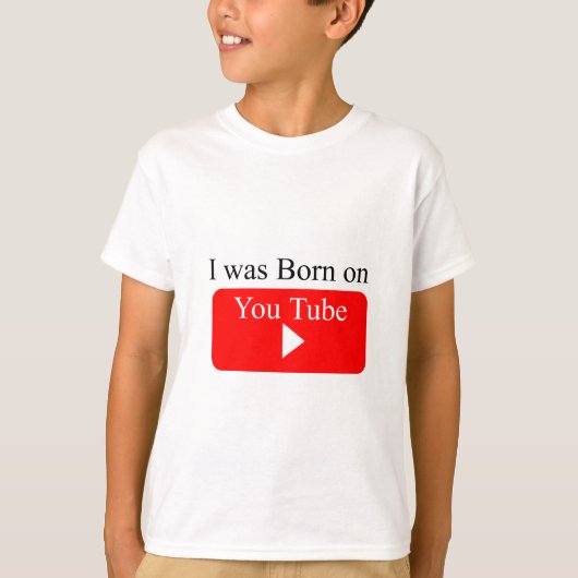 Ik ben geboren op youtube t-shirt (Voorkant)