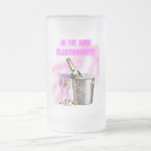 Ik ben geëlektrocuteerd – Champagne-emmer en glas Matglas Bierpul