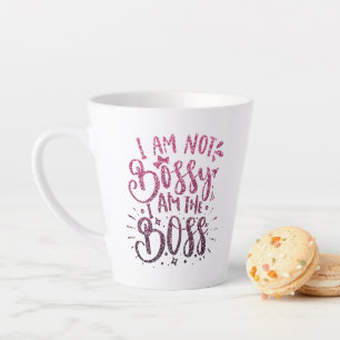IK BEN GEEN BOSSEN DAT IK DE BOSS GLITTER TYPOGRAF LATTE MOK