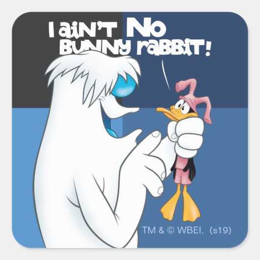 "Ik ben geen Bunny Rabbit" Hugo & DAFFY DUCK™ Vierkante Sticker (Voorkant)