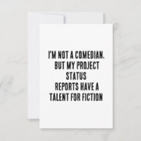 Ik ben geen cabaretier, maar mijn projectstatus ra