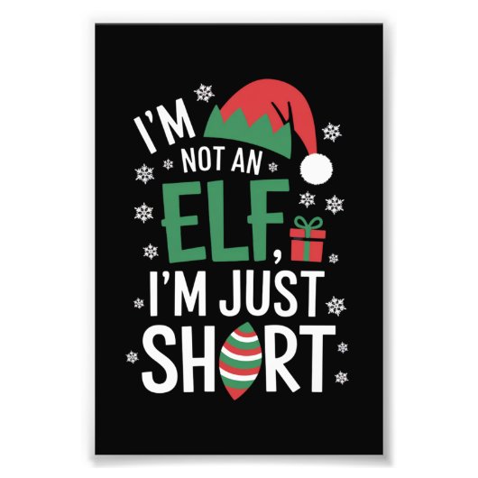 Ik ben geen elf, alleen maar korte, grappige kerst foto afdruk (Voorkant)