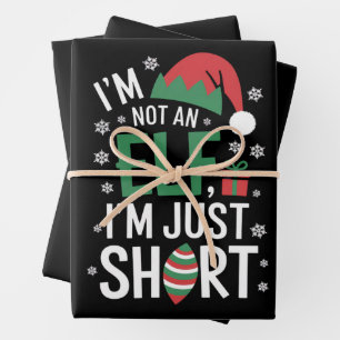 Ik ben geen elf, gewoon klein, grappige kerst Kers Inpakpapier Vel