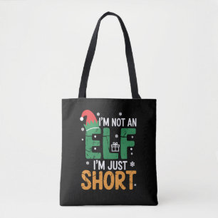 Ik ben geen elf, maar een korte, grappige kerstmis draagtas