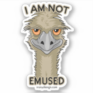 Ik ben geen emused grappny Emu Pun Contour Sticker