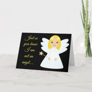 ** IK BEN GEEN ENGEL** VIER ONS ONDER DE MISTLETOE FEESTDAGEN KAART