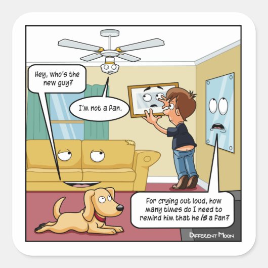 Ik ben geen Fan Punny Sticker (Voorkant)