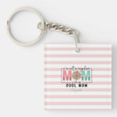 Ik ben geen gewone moeder Pink Stripes Sleutelhanger (voorkant)