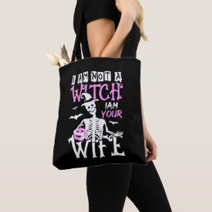 Ik ben geen Heks Ik ben je Vrouw Zwarte Halloween Draagtas