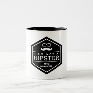 Ik ben geen Hipster 100% gegarandeerde Funny Musta Tweekleurige Koffiemok