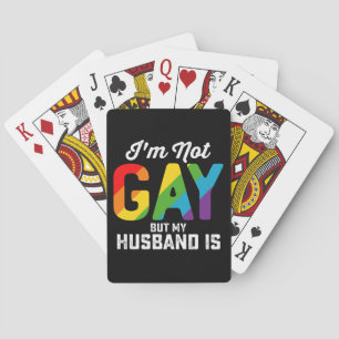 Ik ben geen homo maar mijn man is grappig LGBTQ Pr Pokerkaarten