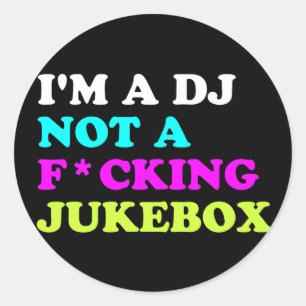 Ik ben geen jukebox Round Sticker Ibiza