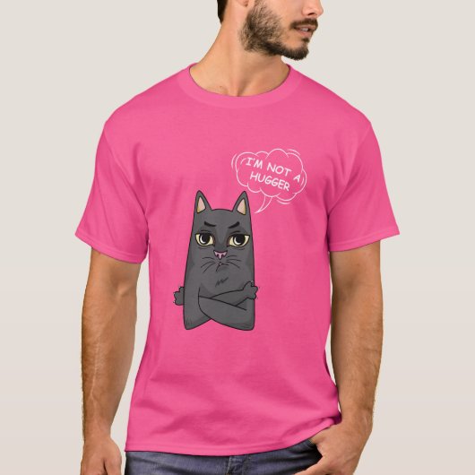 Ik ben geen knuffelende T-shirt verveelde kat sarc (Voorkant)