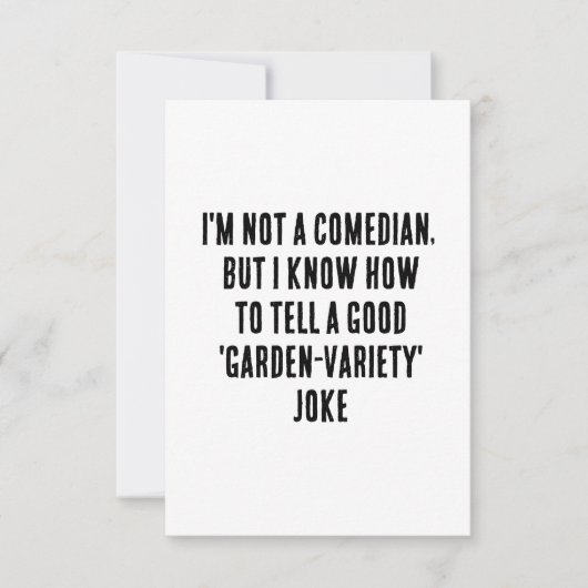 Ik ben geen komiek, maar ik weet hoe ik een goede bedankkaart (Voorkant)