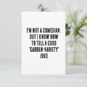 Ik ben geen komiek, maar ik weet hoe ik een goede bedankkaart (Staand voorkant)