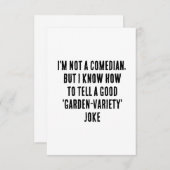 Ik ben geen komiek, maar ik weet hoe ik een goede bedankkaart (Voorkant / Achterkant)