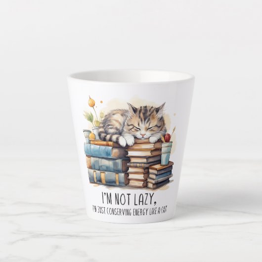 Ik ben geen luie schattige kat latte mok (Voorkant)