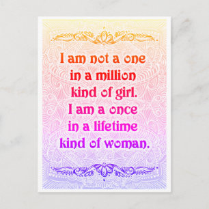 Ik ben geen one - positieve quotes briefkaart