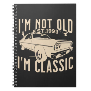 Ik ben geen oude Im klassieke moderne zwarte liefh Notitieboek
