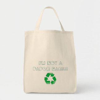 Ik ben geen papieren zak, recycling tote bag