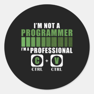 Ik ben geen programmeur die computerprogrammeur is ronde sticker