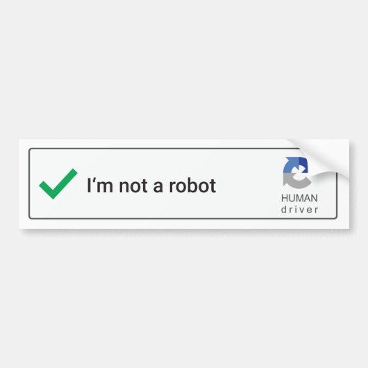 Ik ben geen robot - bumpersticker (Voorkant)