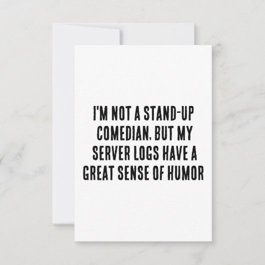 Ik ben geen stand-up comedian, maar mijn server lo bedankkaart (Voorkant)
