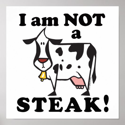 Ik ben geen Steak Animal Rights Poster (Voorkant)