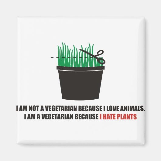 Ik ben geen vegetariër omdat ik van dieren hou magneet (Voorkant)