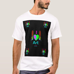 Ik ben gek op Art Mannen White T Shirt
