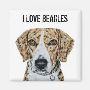 Ik ben gek op Beagles Magnet Magneet