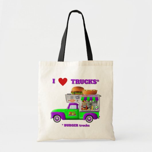 Ik ben gek op Canvas tassen (Burger Trucks) (Voorkant)