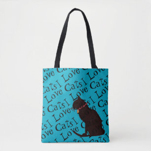 Ik ben gek op Cats Blue Graphic Tas